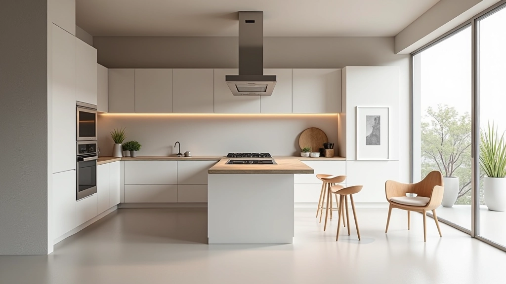 Cucina moderna contemporanea con elementi design minimalista e tecnologia integrata