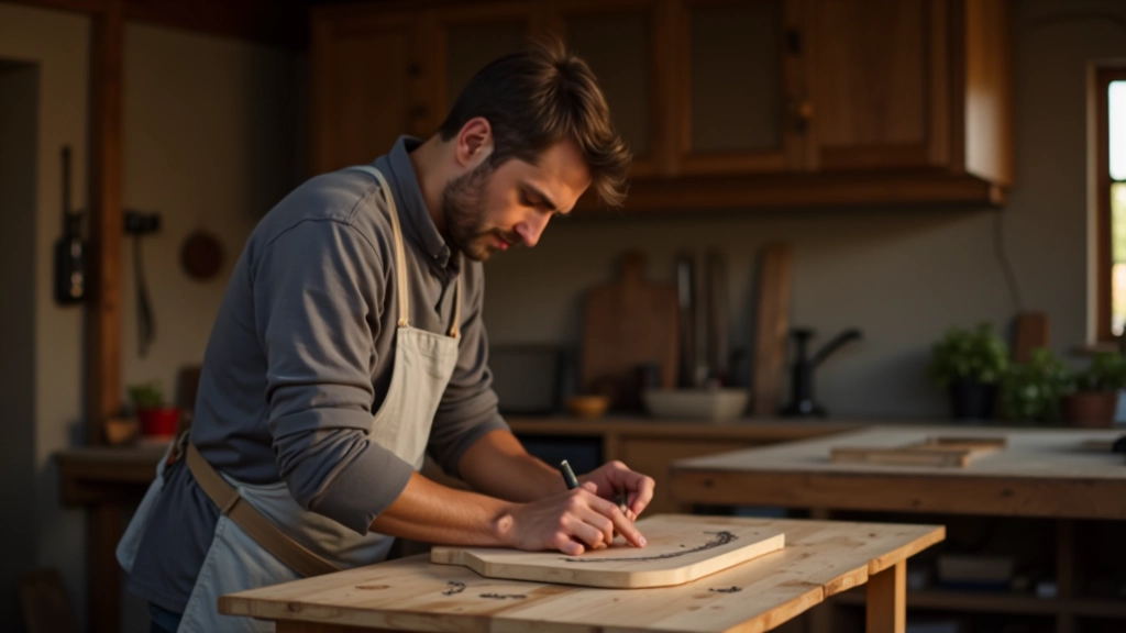 Artigiano italiano al lavoro nella creazione di elementi personalizzati per cucina