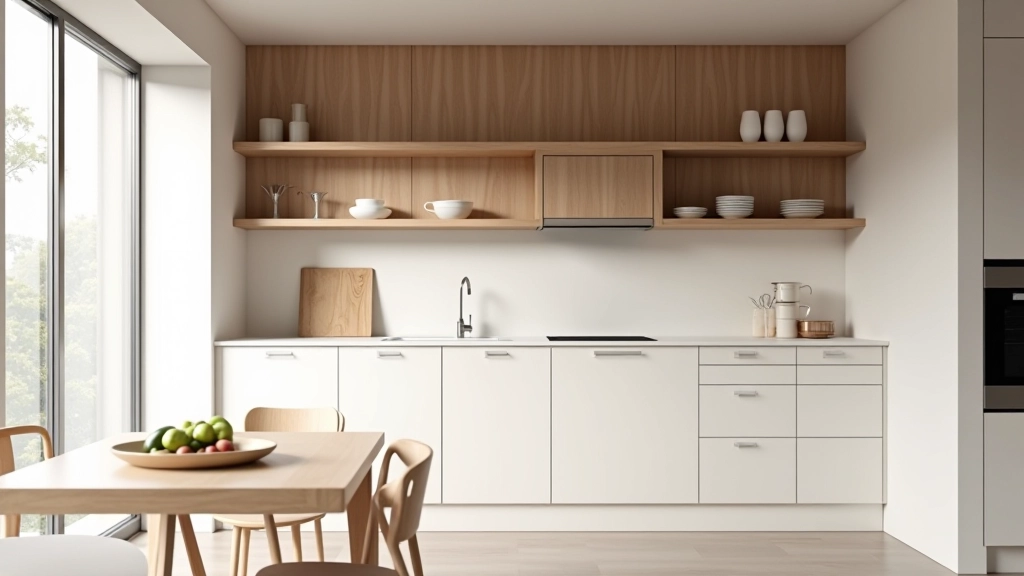 Dettagli di cucina moderna con elementi di design contemporaneo e finiture naturali